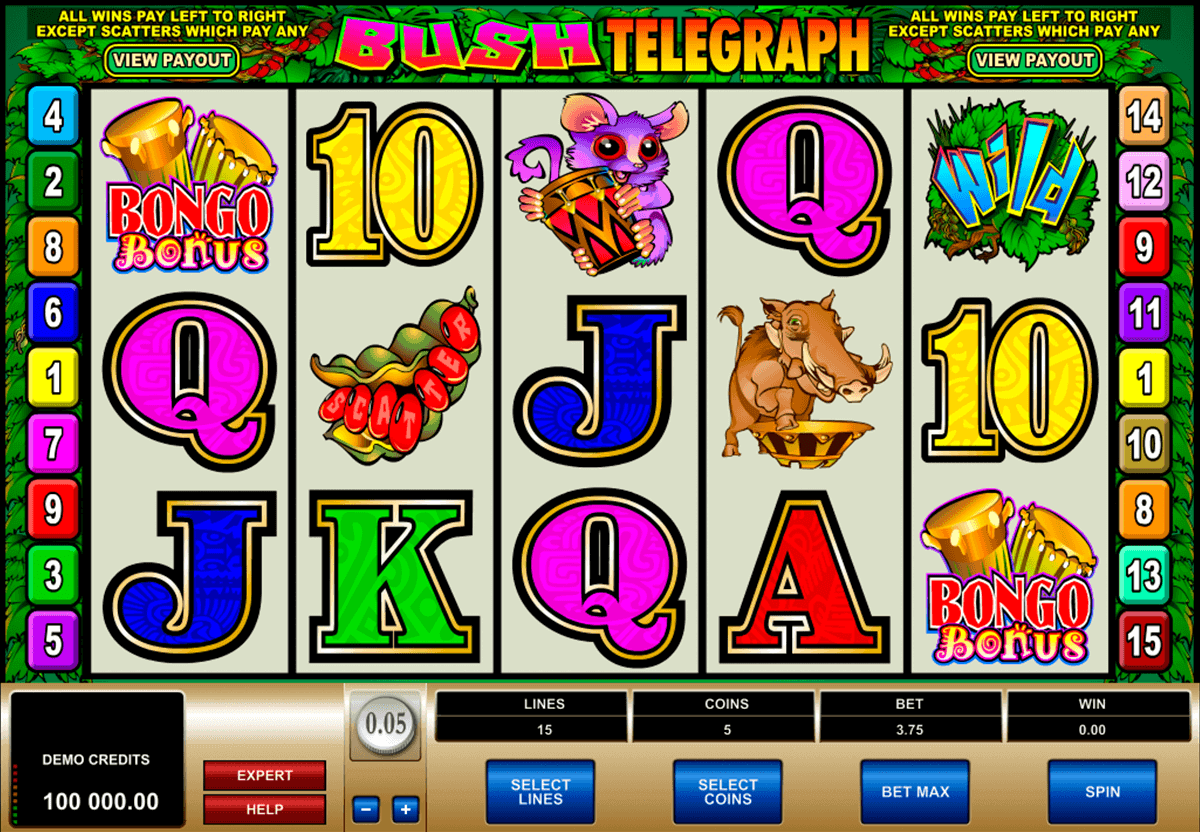 bush telegraph microgaming kolikkopelit