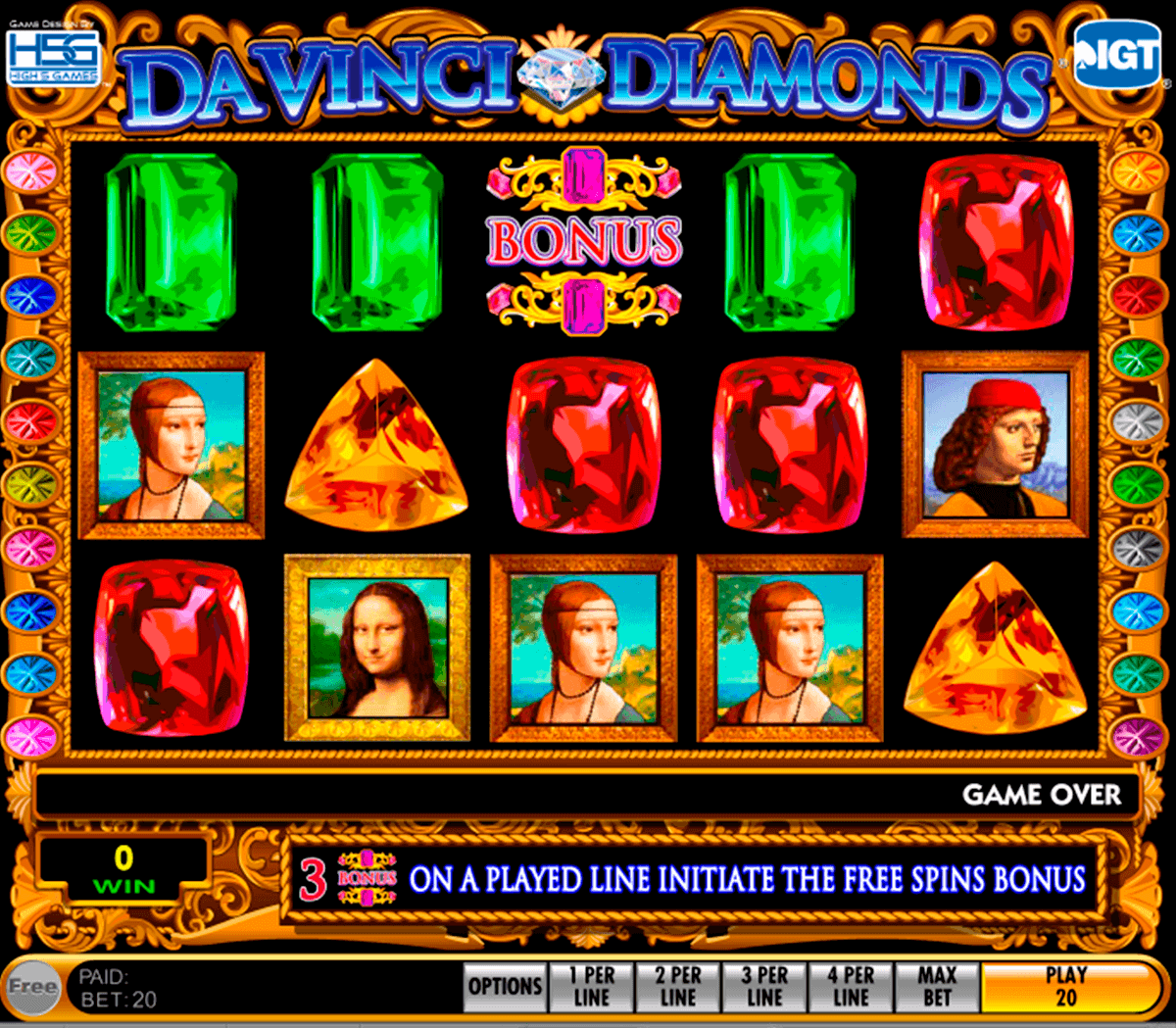 da vinci diamonds igt kolikkopelit