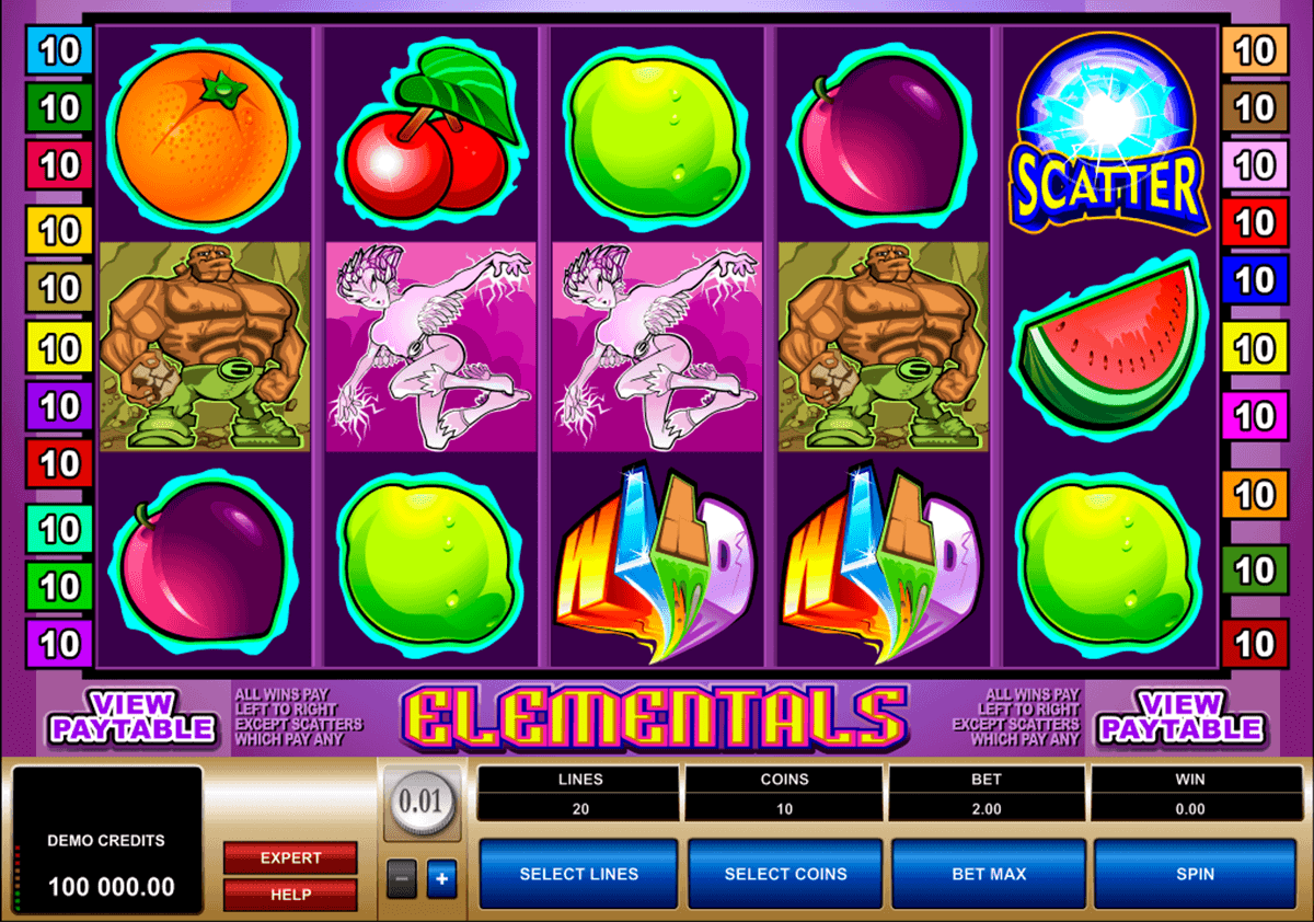 elementals microgaming kolikkopelit