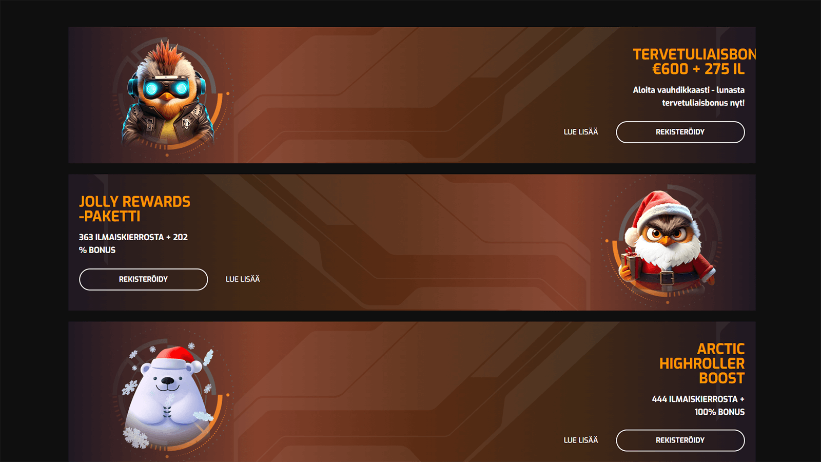 Bonukset Hugo Casinolla