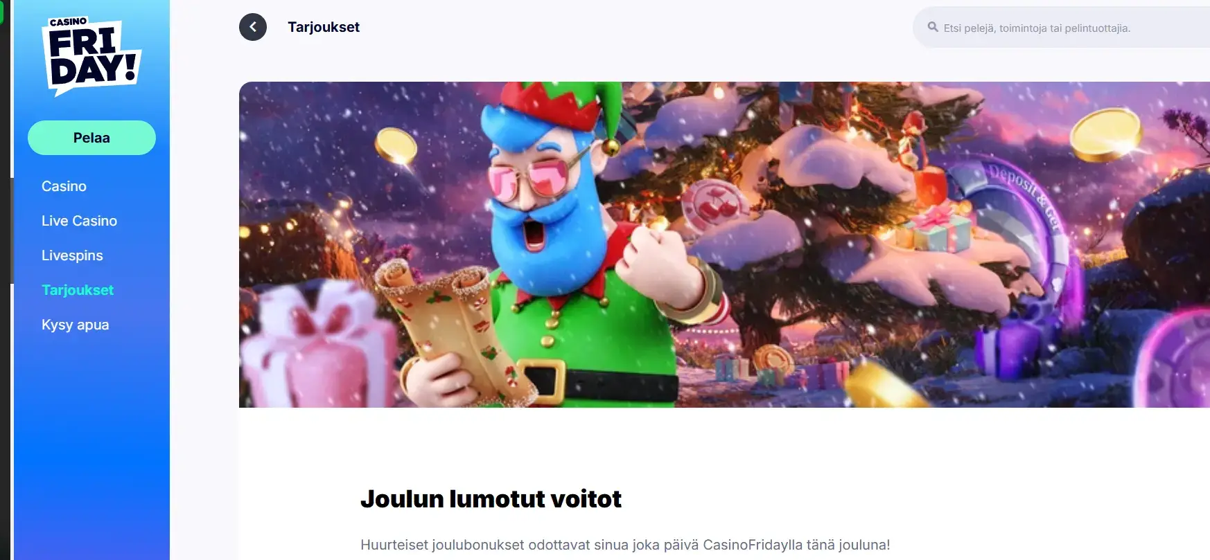 Casino Friday Joulu Bonus