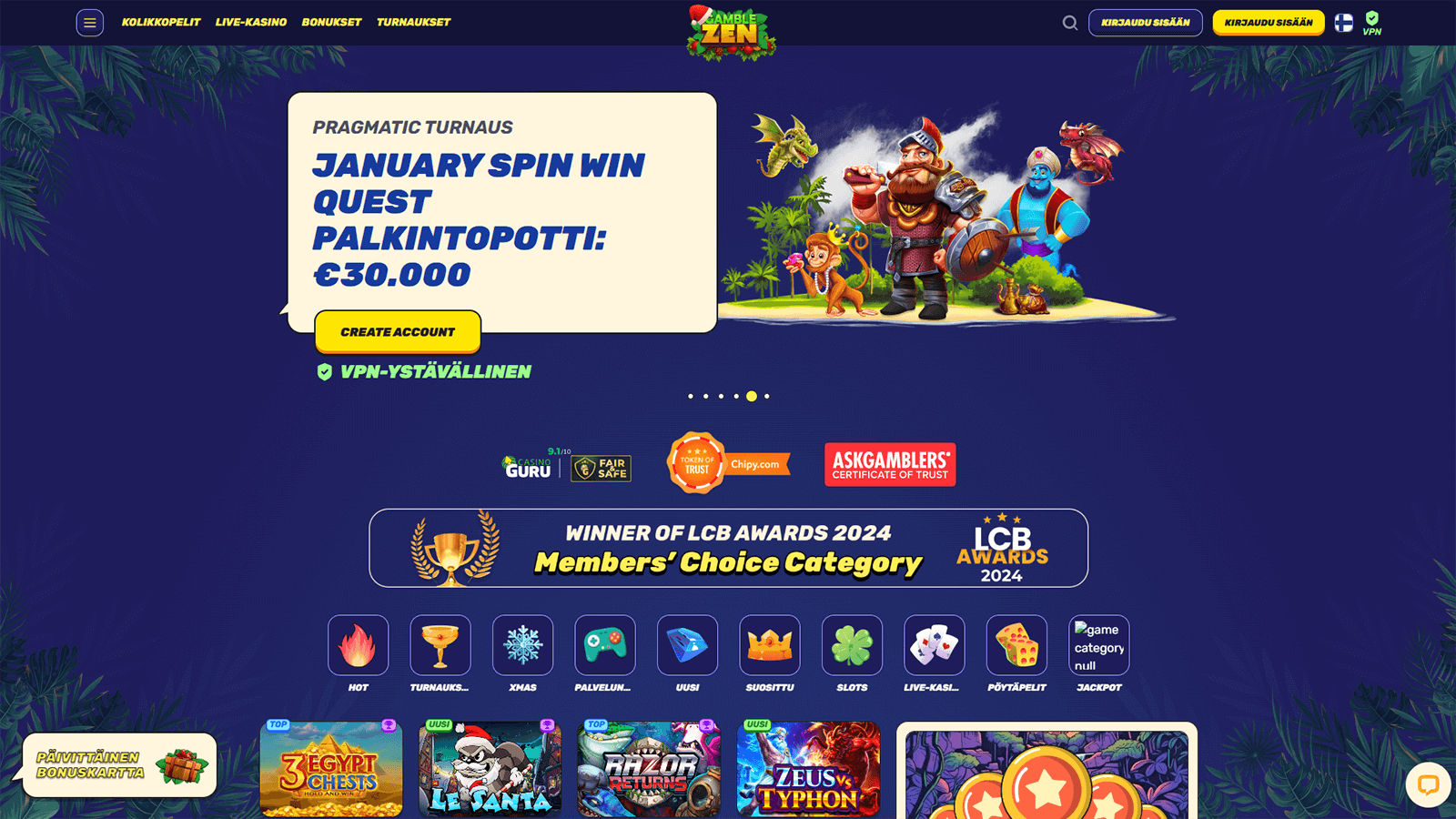 GambleZen Casinon kotisivut Suomessa