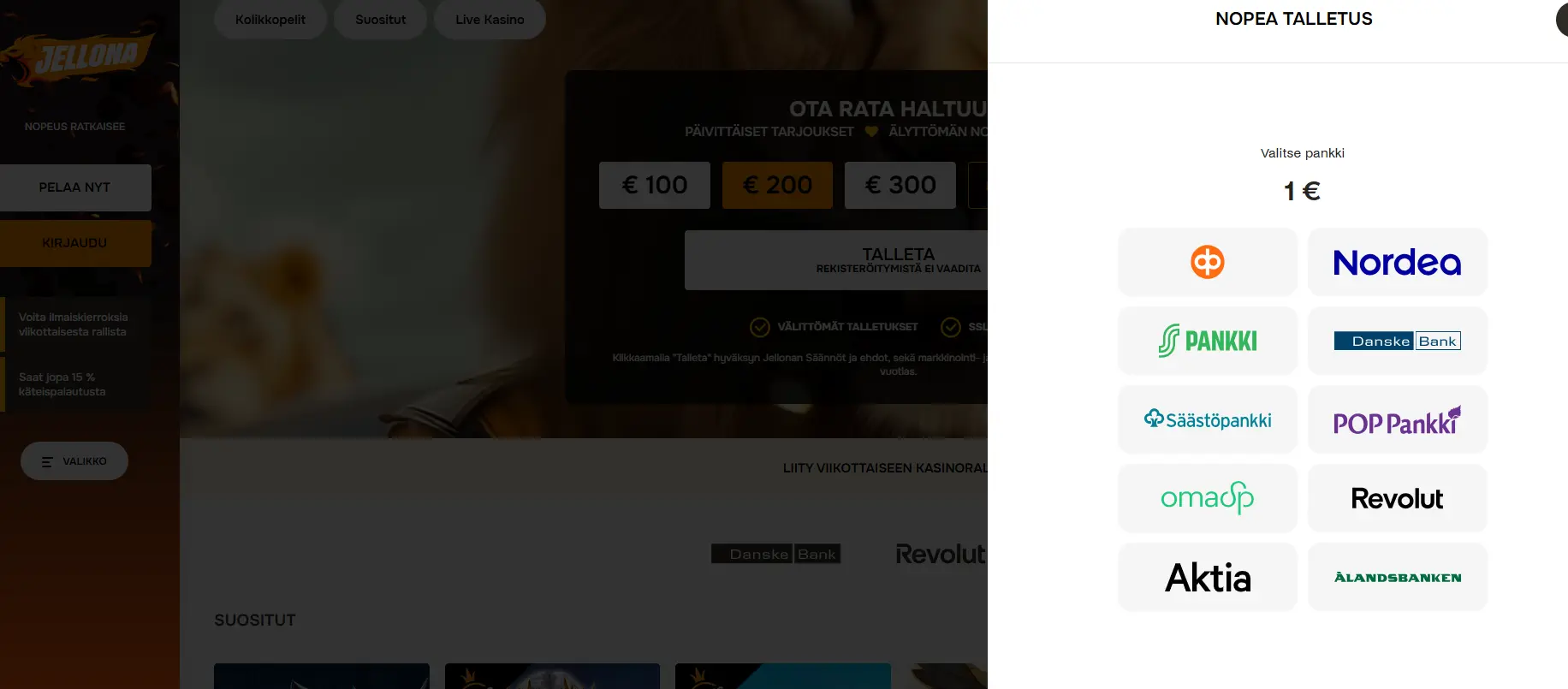 Jellona minimitalletus 1 euro 