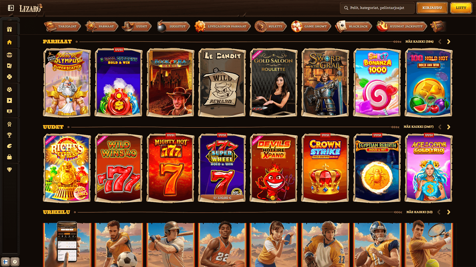 Lizaro Casinon kotisivut Suomessa