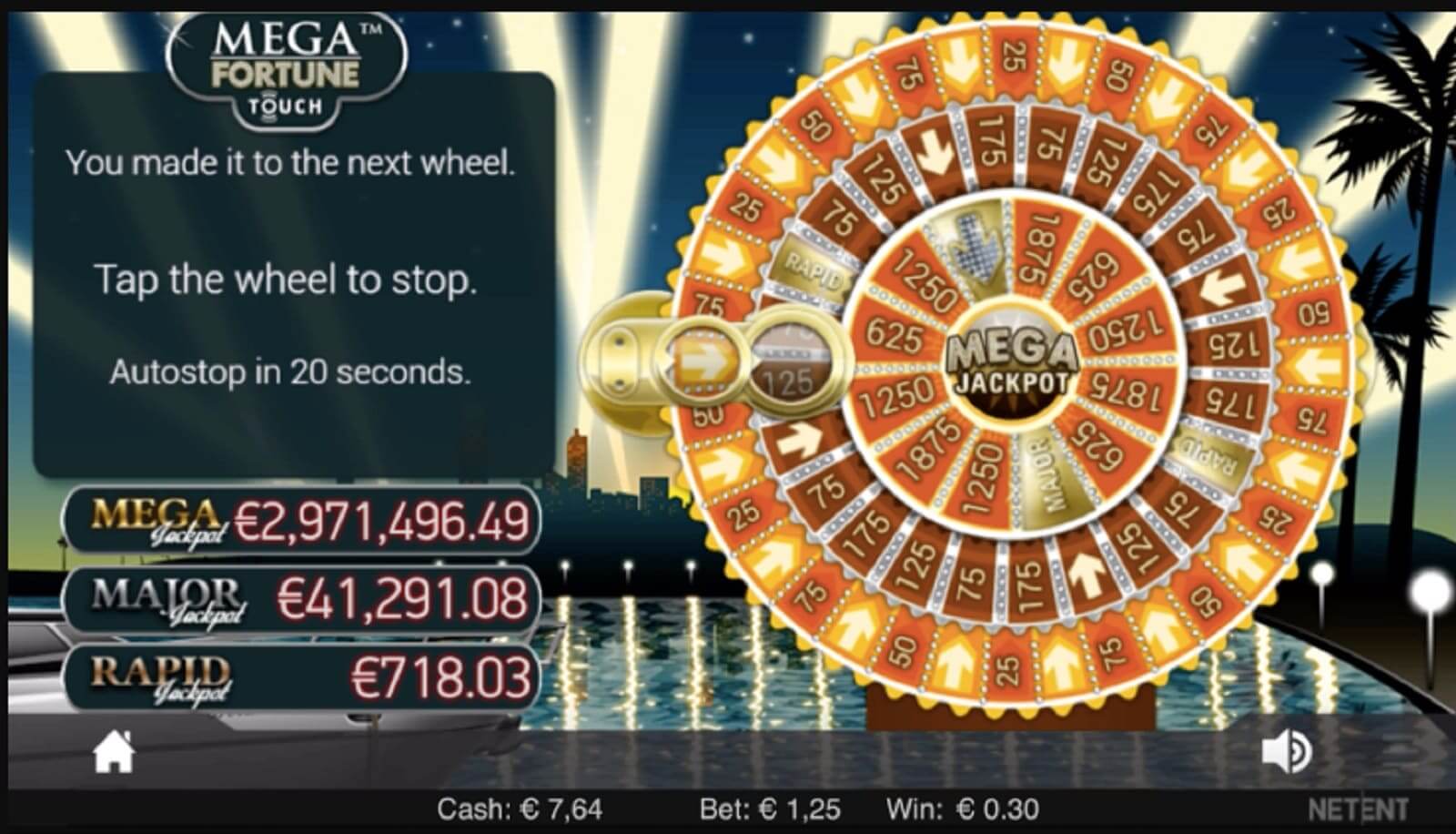 Mega Fortune Onnenpyörän kuvankaappaus