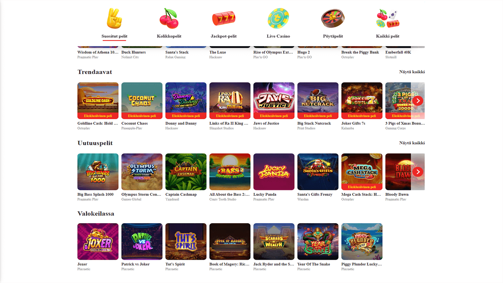 Pelit Tuplaus Casinolla 