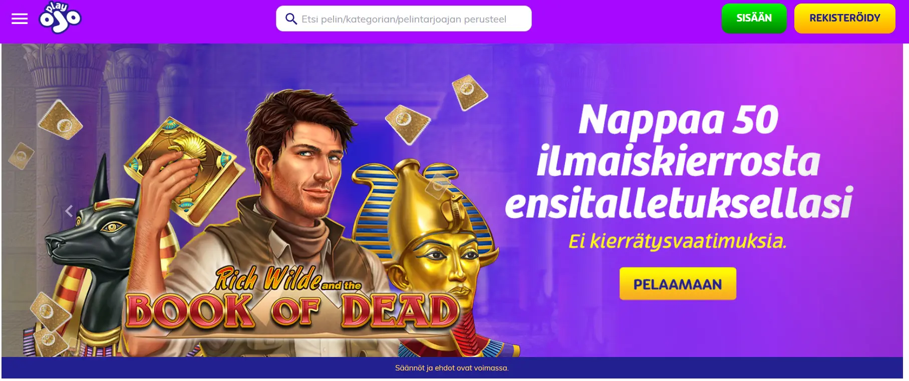 PlayOjo 50 ilmaiskierrosta ilman kierrätystä