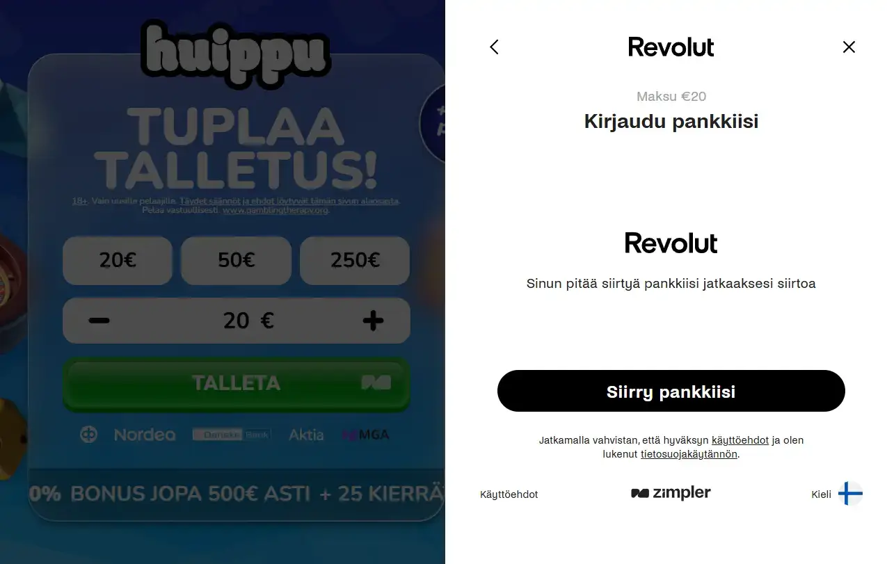 Revolut casino - kirjautuminen