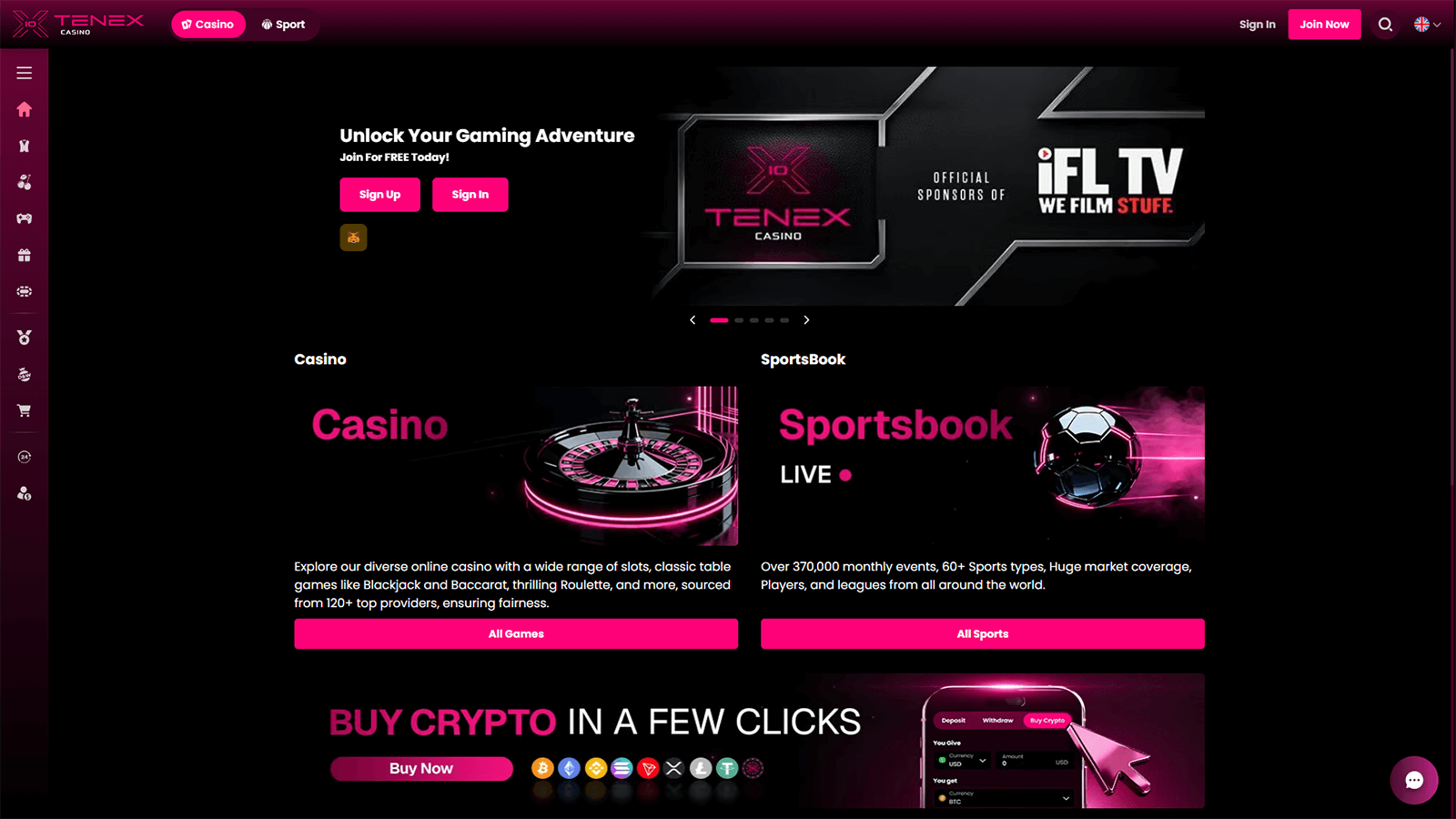 Tenex Casinon kotisivut Suomessa