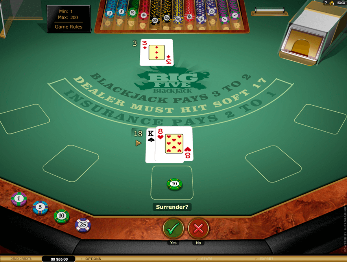 big 5 blackjack gold microgaming