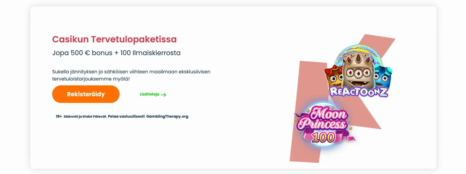 Casiku Casinon tervetuliaistarjous Suomessa 