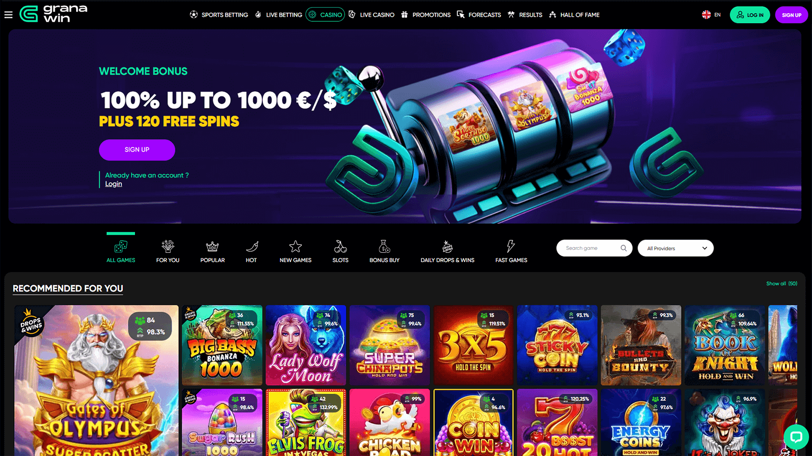 Granawin Casinon kotisivu Suomessa
