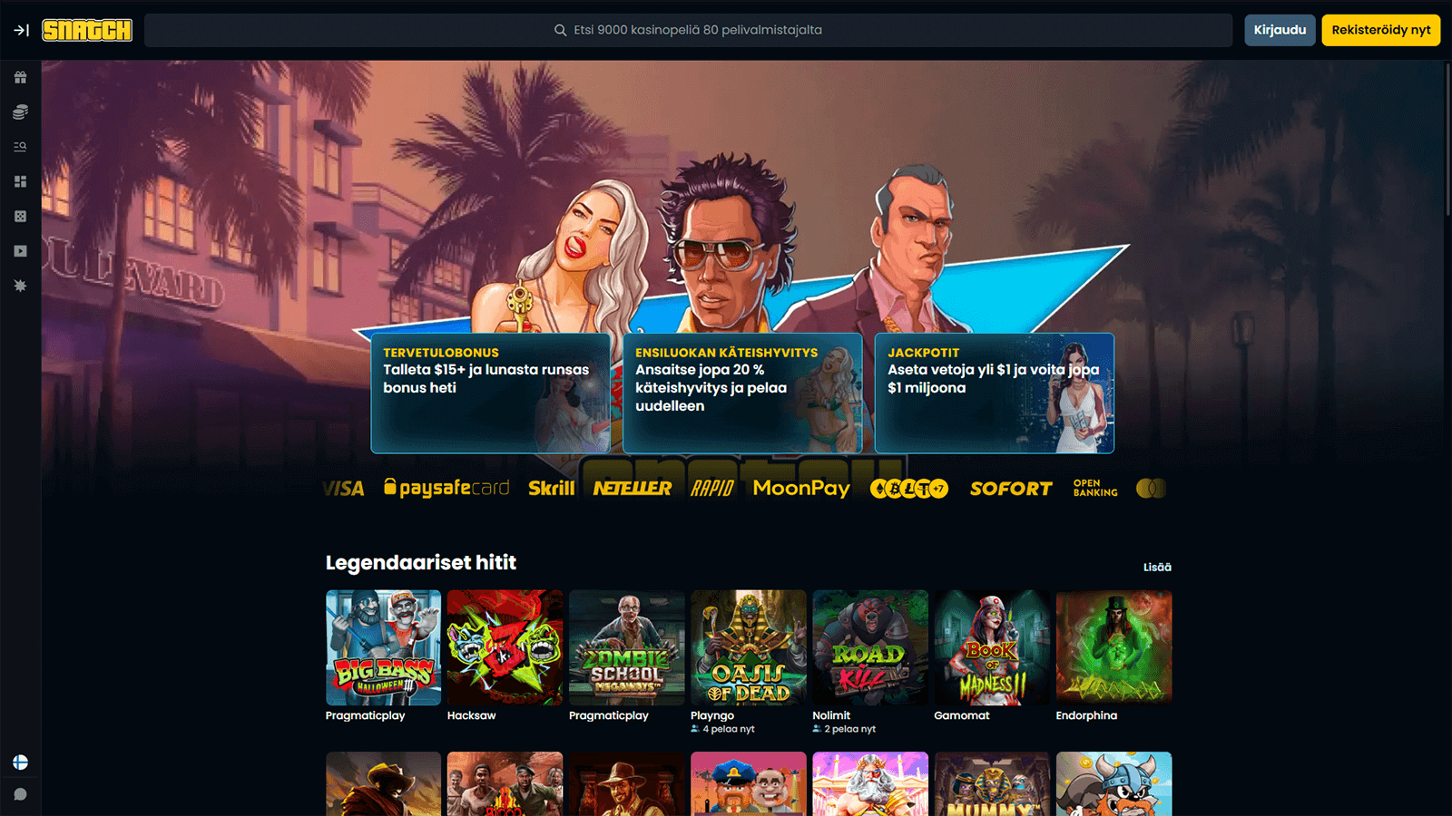 Snatch Casinon kotisivu Suomessa