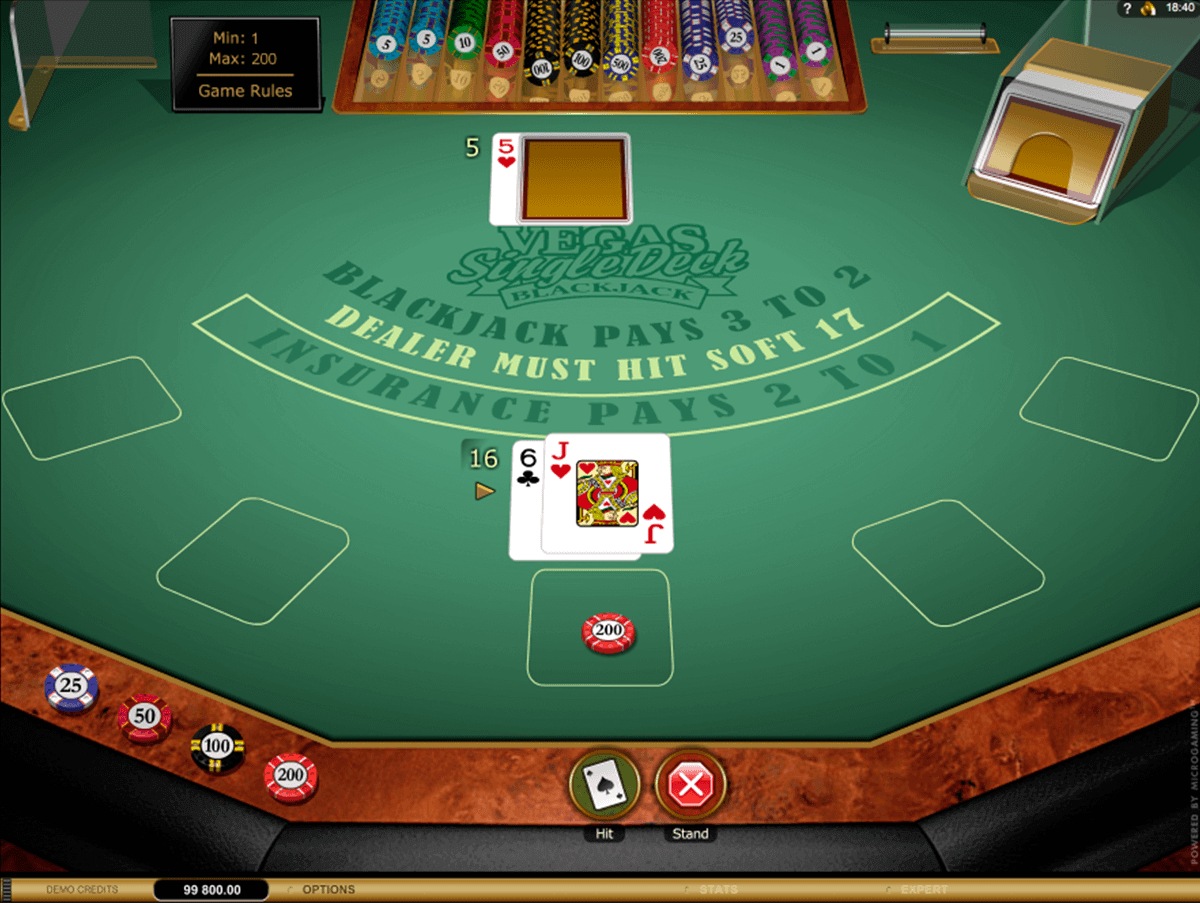 vegas single deck blackjack gold series microgaming blackjack 