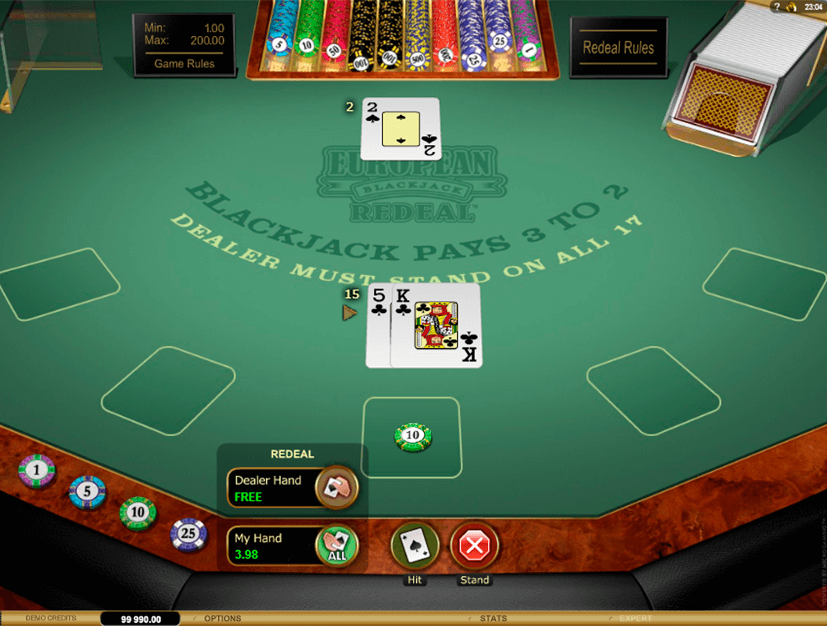 european blackjack redeal microgaming