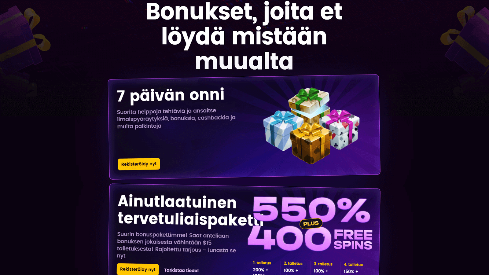 iWild Casinon bonukset Suomessa 