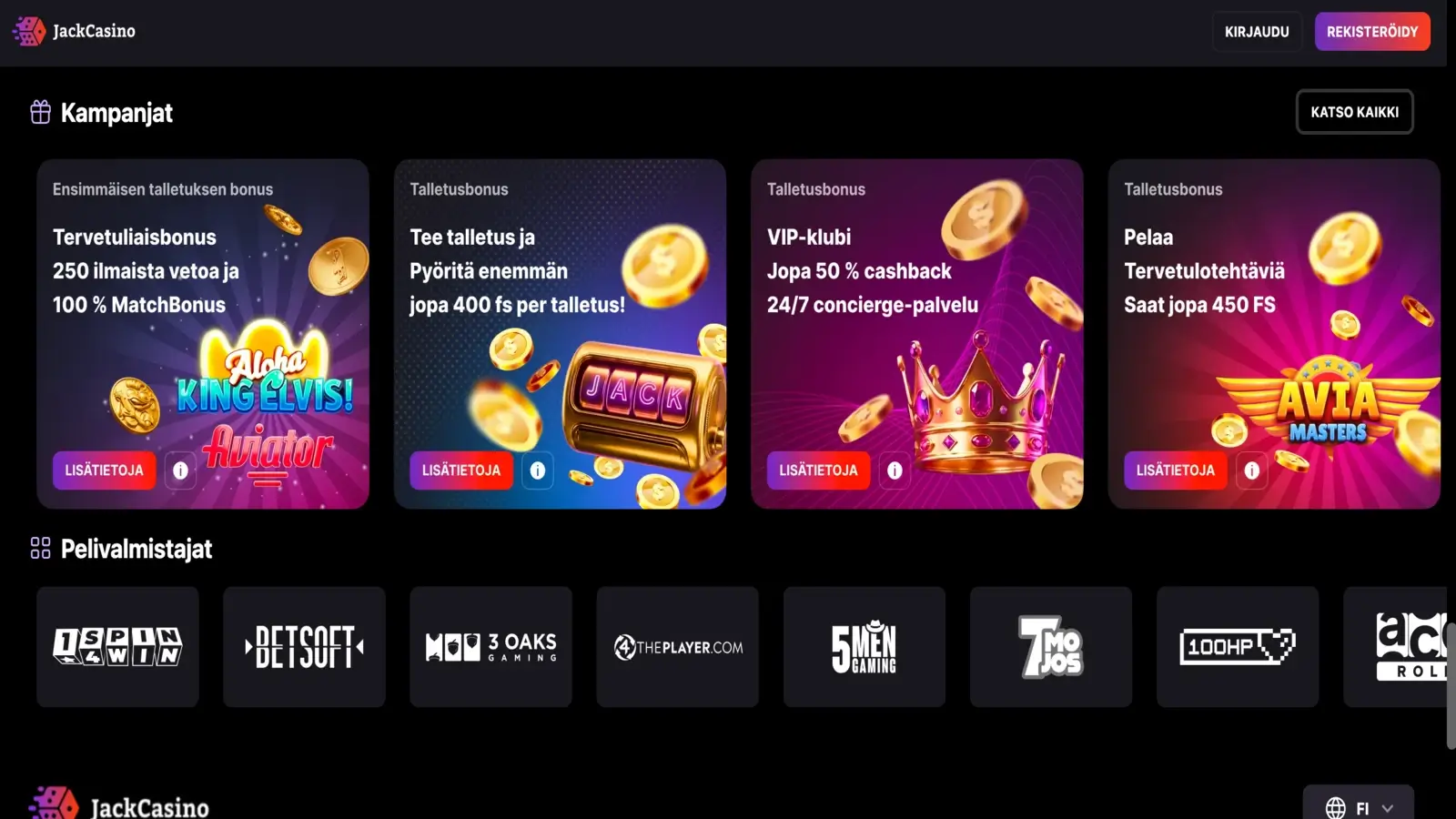 JackPoker Casino Kampanjat 
