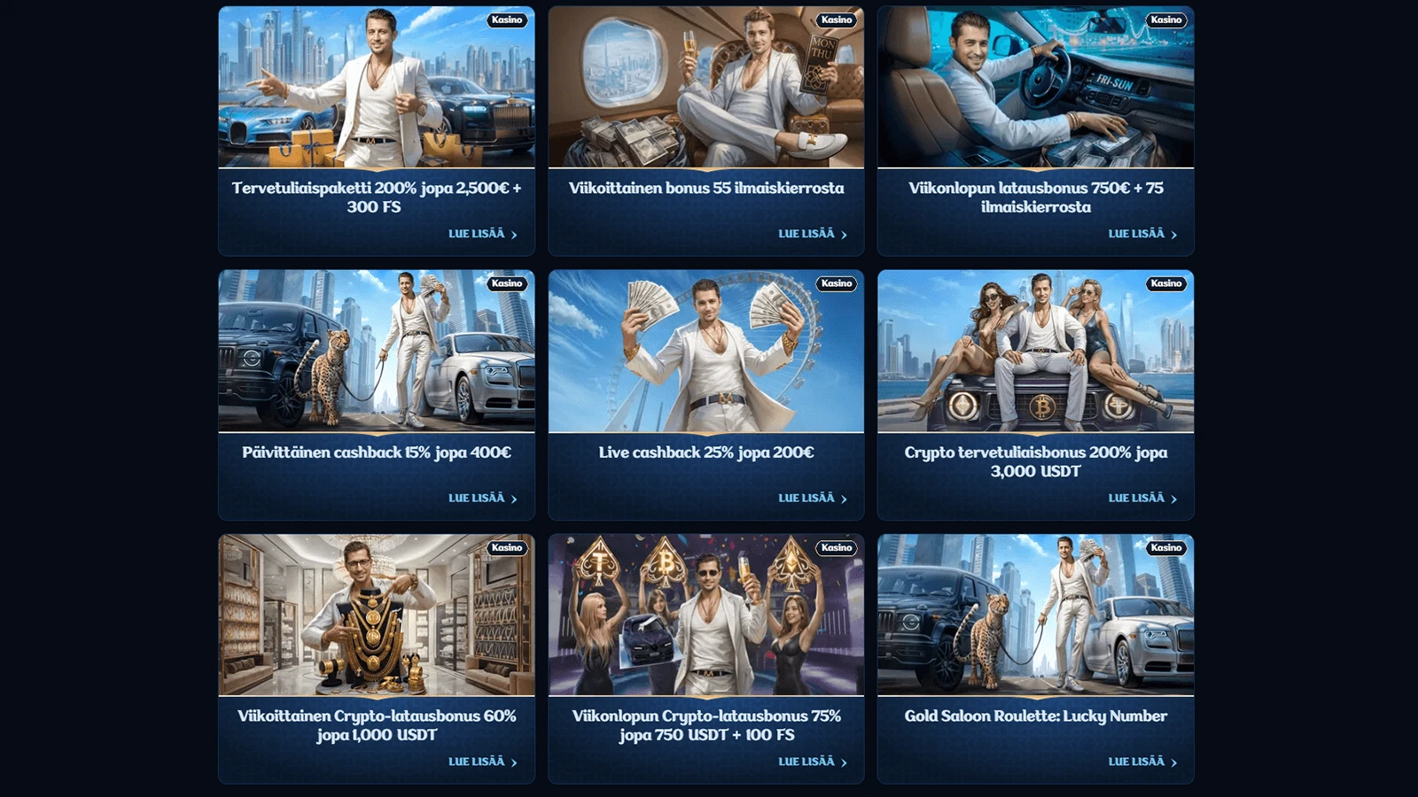 Miljoonia kasinobonuksia Suomessa 