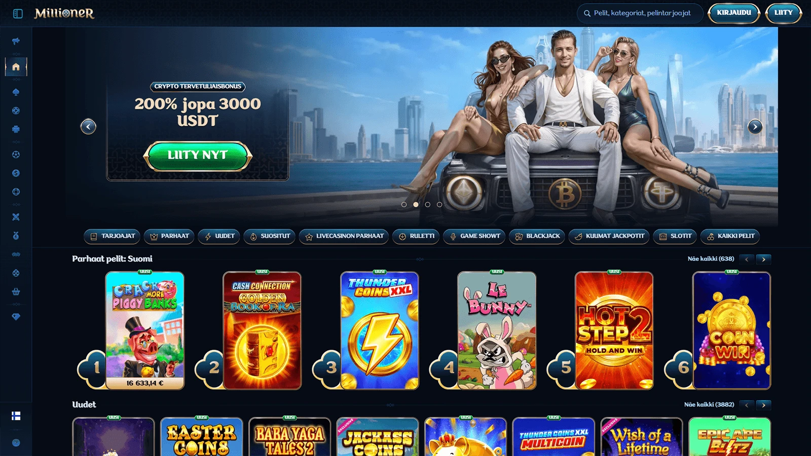 Million Casinon kotisivut Suomessa 