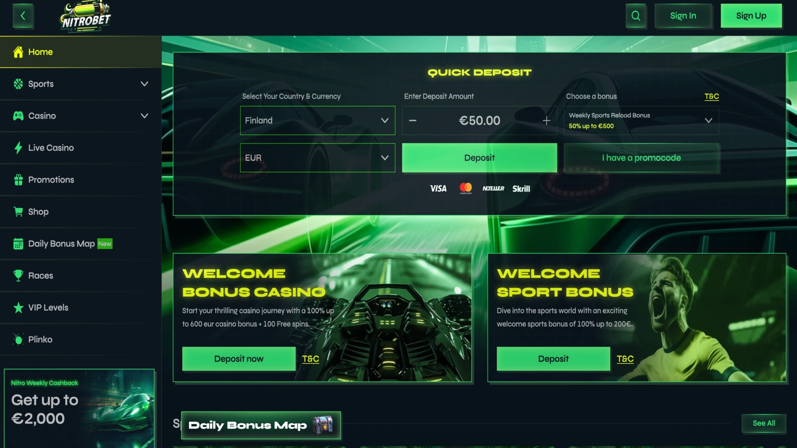 Nitrobet Homepage