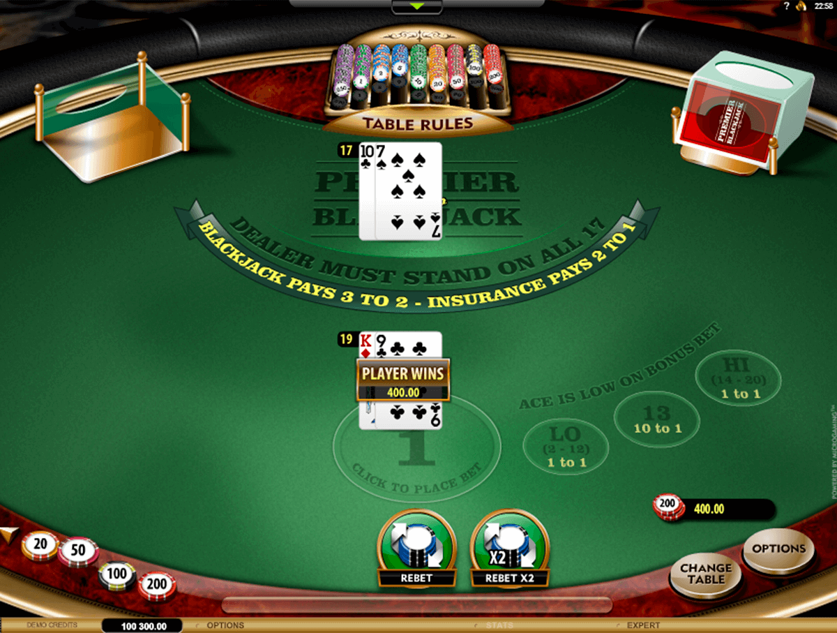 premier blackjack hi lo gold microgaming