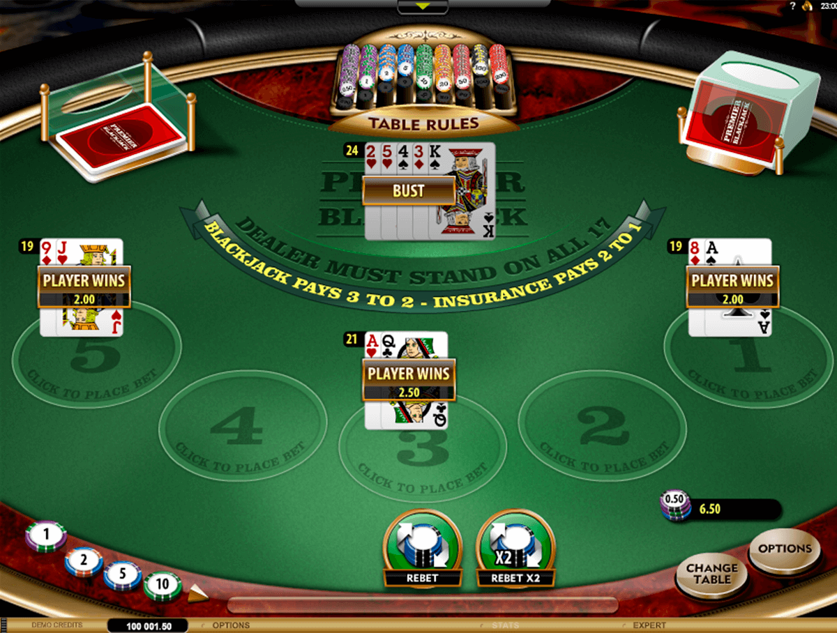 premier blackjack multihand gold microgaming