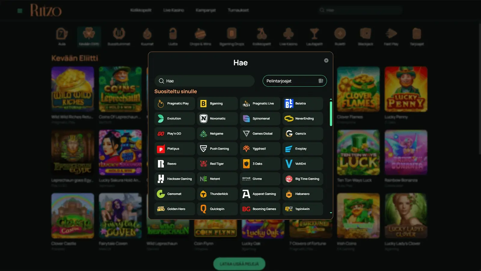 Ritzo Casinon pelikehittajat Suomessa