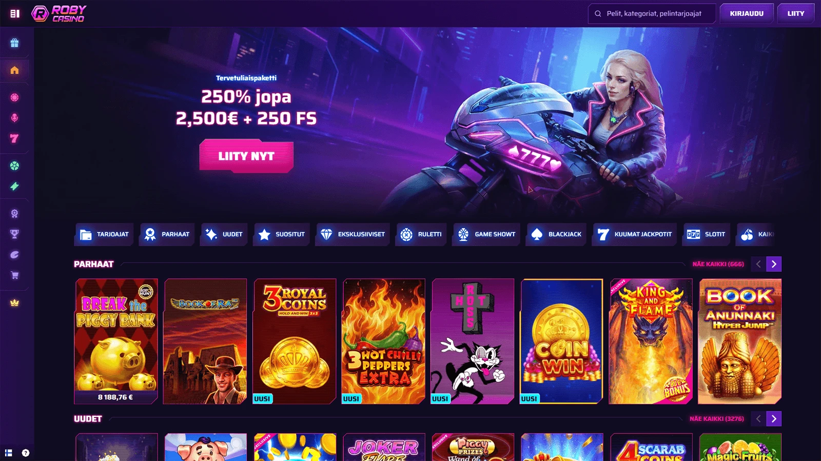 Roby Casinon kotisivu Suomessa 