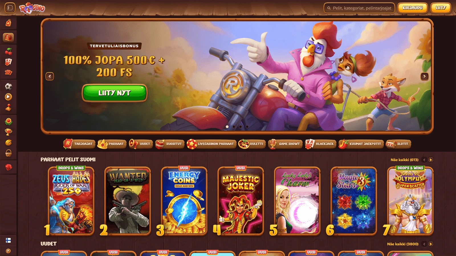 Roostino Casinon kotisivut Suomessa 