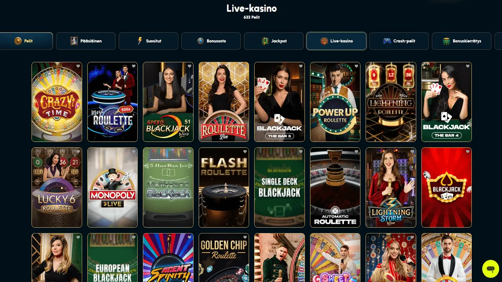 Spellwin Casinon livepelit Suomessa 