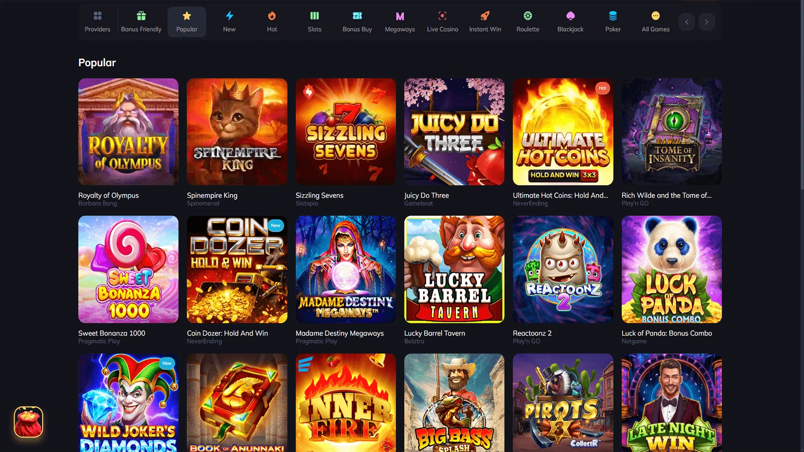 Spin Empire Casinon pelivalikoima Suomessa 
