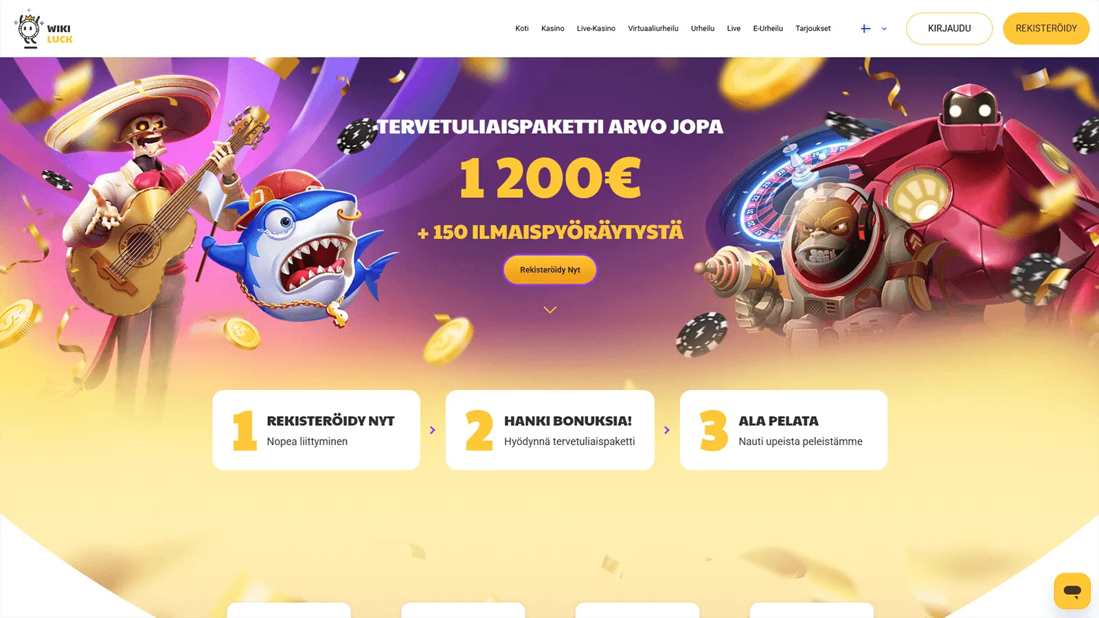 WikiLuck Casinon kotisivu Suomessa 