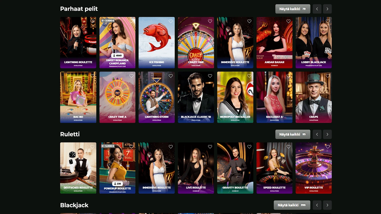 Winbeatz Casinon livepelivalikoima Suomessa 