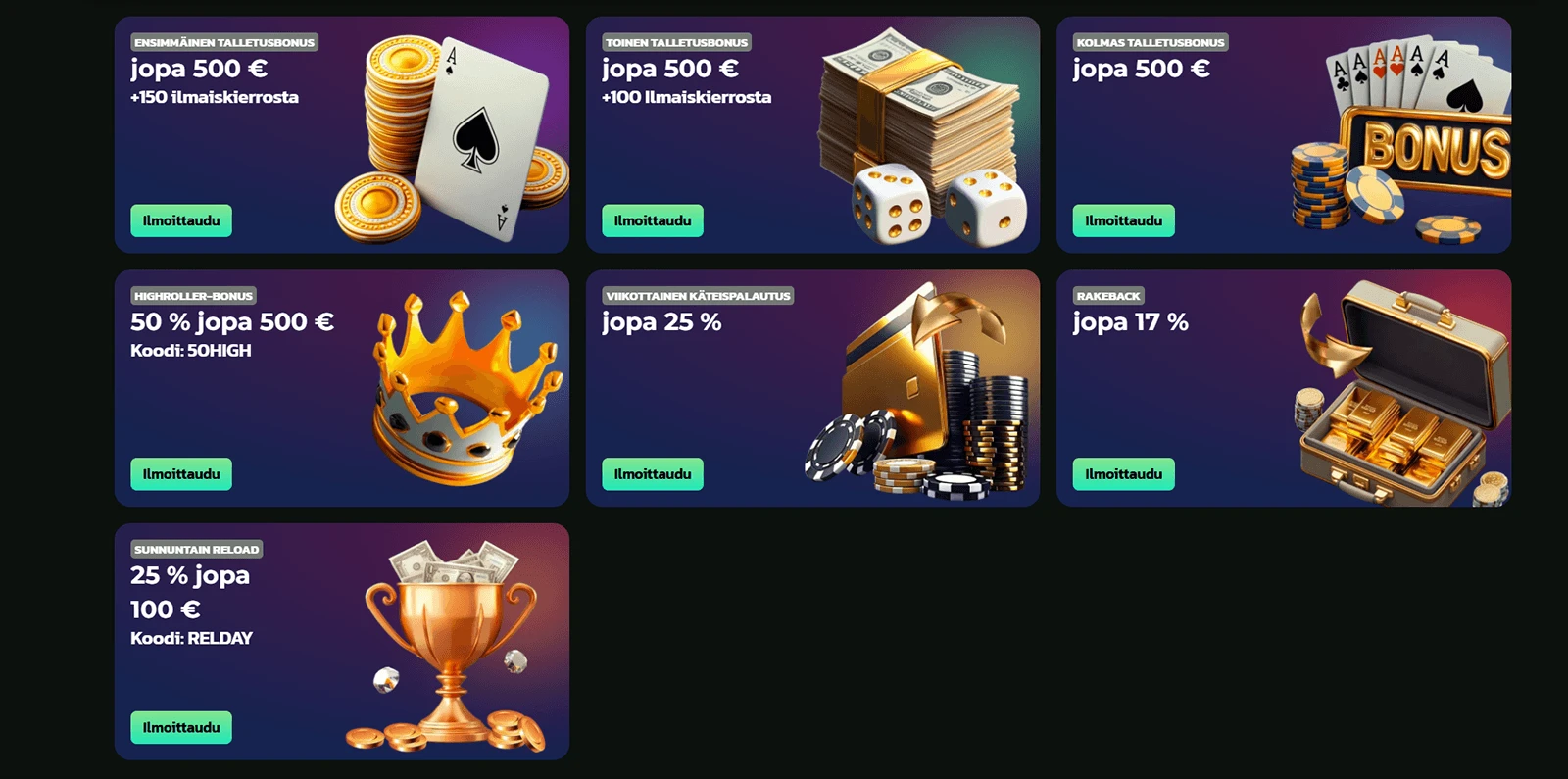 Winbeatz Casinon tervetuliaistarjous Suomessa 